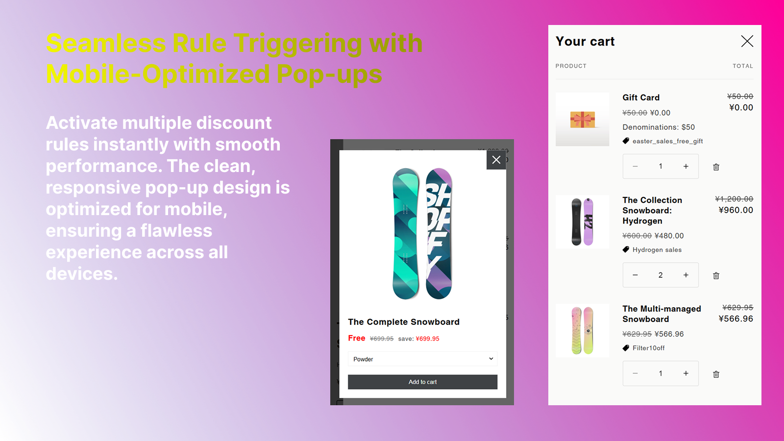 Seamless Rule Triggering with Mobile-Optimized Pop-ups